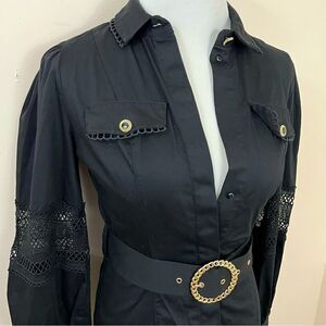 River Island Prairie/ Punk/ Rockabilly Black Cotton Dress 2